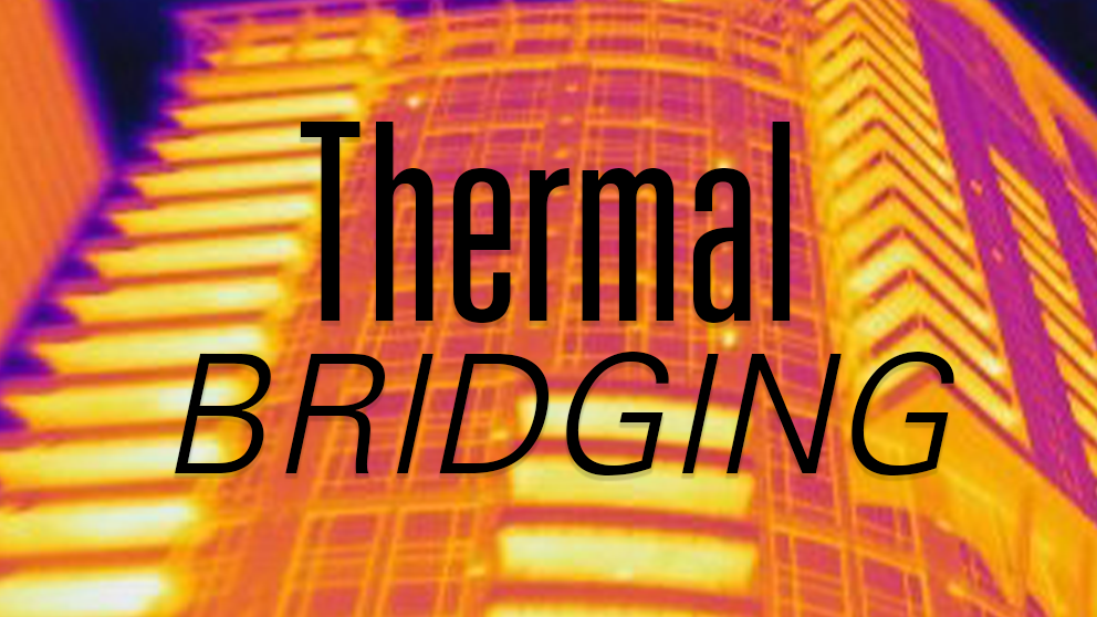 Thermal Bridging written across thermal image of a building 
