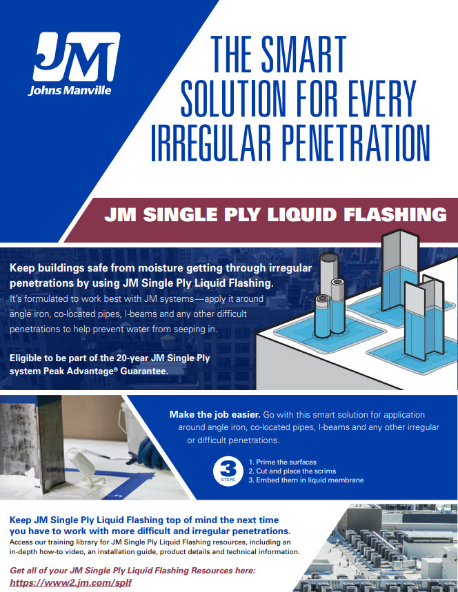 JM Single Ply Liquid Flashing for Irregular Penetrations